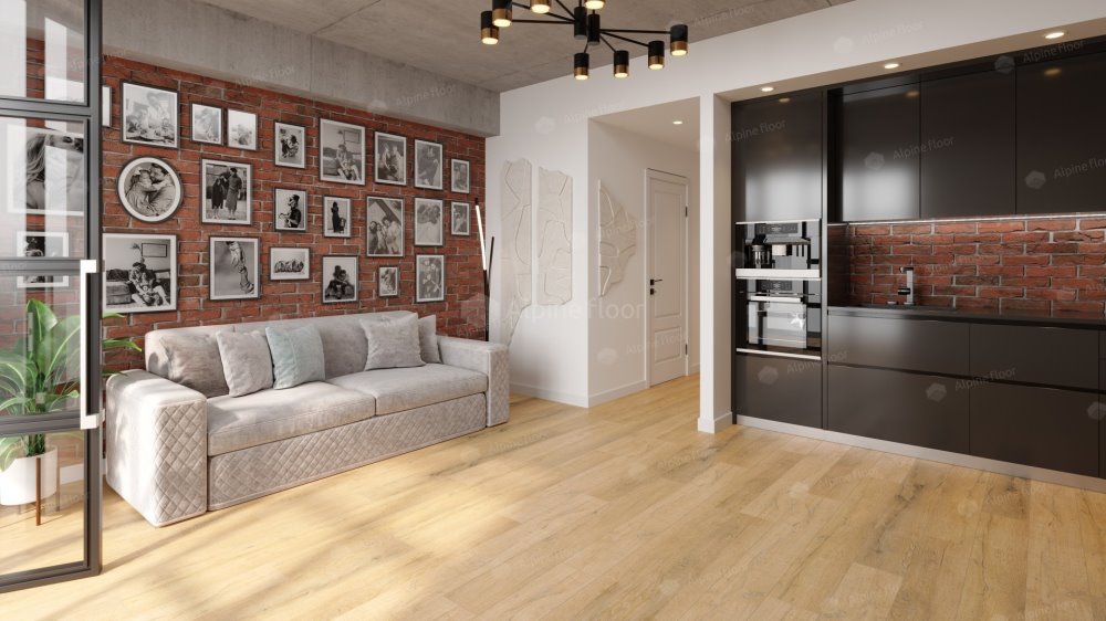 SPC Ламинат "Alpine Floor" Дуб медовый (1220*183*8 мм) — купить в Новороссийске