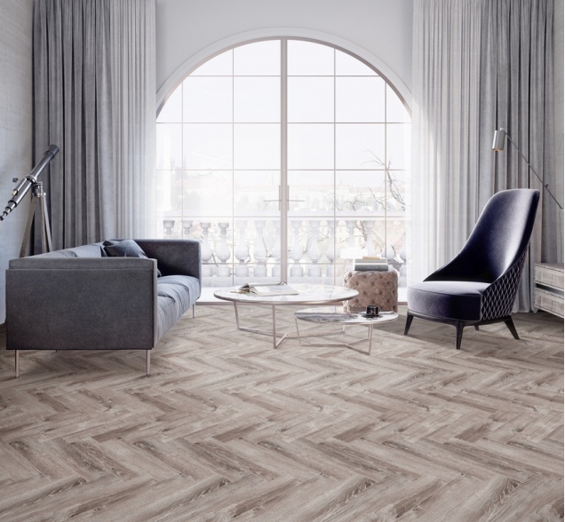 Виниловый ламинат SPC "Cronafloor" Herringbone Дуб Тулон (640*128*4,5 мм) — купить в Новороссийске