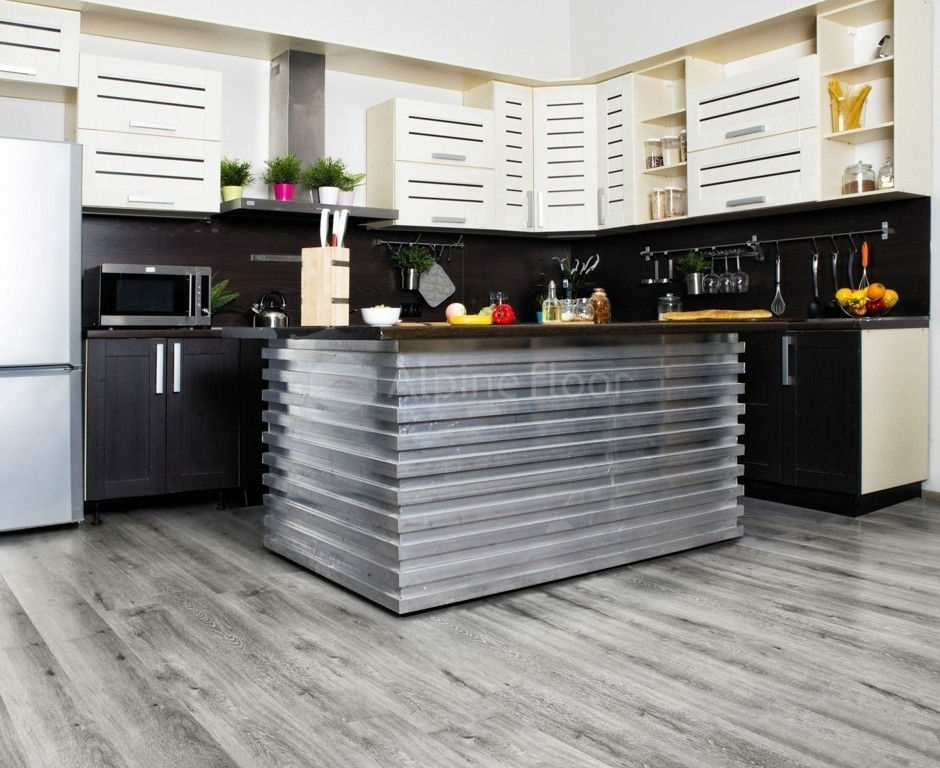 Замковая ПВХ плитка "Alpine Floor" Ясень Серый  (1220*183*4мм) — купить в Новороссийске