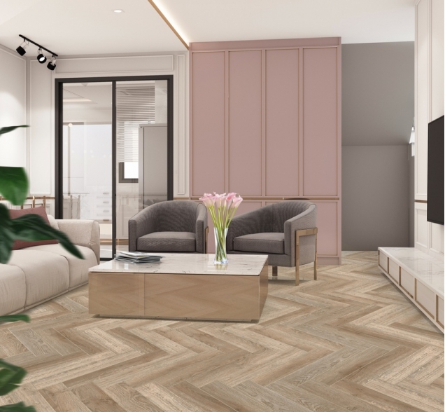 Виниловый ламинат SPC "Cronafloor" Herringbone Дуб Лилль (640*128*4,5 мм) — купить в Новороссийске