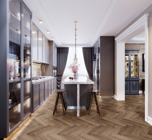 Виниловый ламинат SPC "Cronafloor" Herringbone Дуб Тулуза (640*128*4,5 мм) — купить в Новороссийске